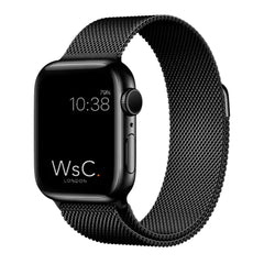 Black | Apple Watch Milanese Magnetic Loop Strap | Stainless Steel Band | 42mm / 44mm / 45mm