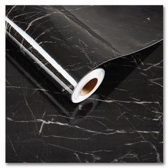 Black & Grey | Marble Sheet Sticker 60x200cm | Waterproof Self-Adhesive PVC Wallpaper for Furniture Walls