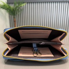 Portable Soft Leather Crossbody Bag for Women | Stylish Mobile Purse & Wallet | Light Blue