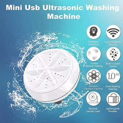 Portable USB Mini Turbo Washer | Ultrasonic Travel Washing Machine for Socks, Underwear & Dishes