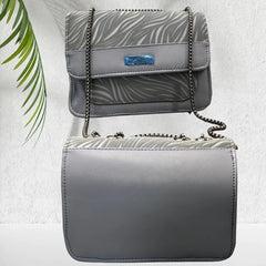 Luxury Women’s Shoulder Bag in Grey Faux Leather for Casual, Work, and Formal Use