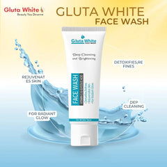 Gluta White Face Wash | Deep Cleansing Brightening Oil Control Gentle Daily Cleanser
