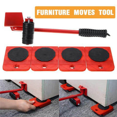 5-in-1 Heavy Furniture Mover Tool Set with Lifter & 360° Rollers